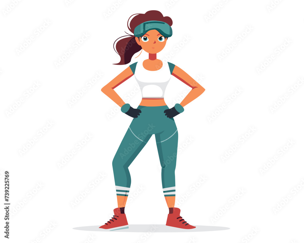 People with virtual fitness concept. Man and woman in virtual reality glasses at treadmill. Active lifestyle and sports, training in gym. Metaverse and cyberspace. Cartoon flat vector illustration