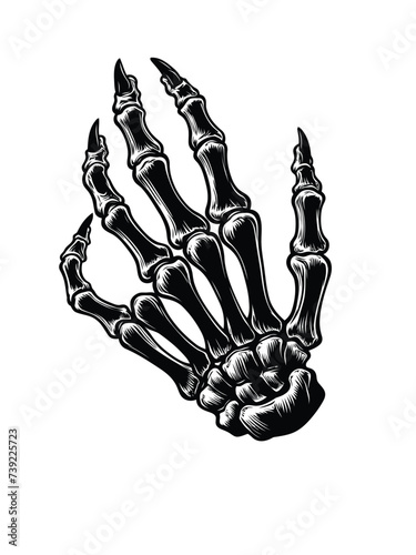 Phantom Fingers: A Mesmerizing Digital Illustration of Skeletal Hands