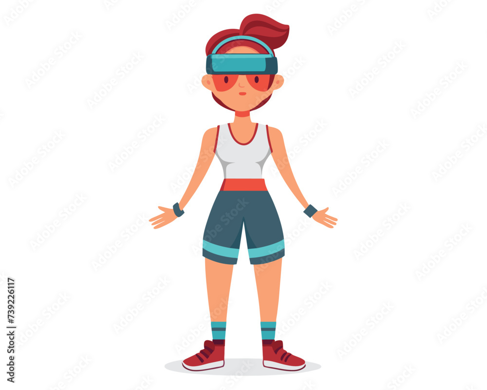 People with virtual fitness concept. Man and woman in virtual reality glasses at treadmill. Active lifestyle and sports, training in gym. Metaverse and cyberspace. Cartoon flat vector illustration People with virtual fitness concept. Man and woman in virtual reality glasses at treadmill. Active lifestyle and sports, training in gym. Metaverse and cyberspace. Cartoon flat vector illustration