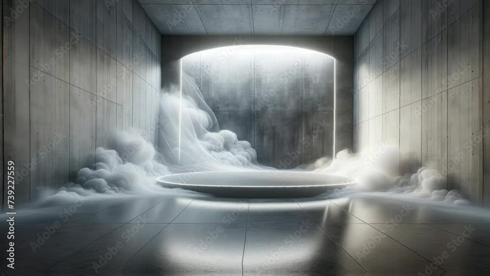 A modern architectural corridor illuminated with natural light ...