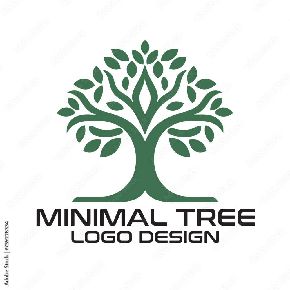 Obraz premium Minimal Tree Vector Logo Design