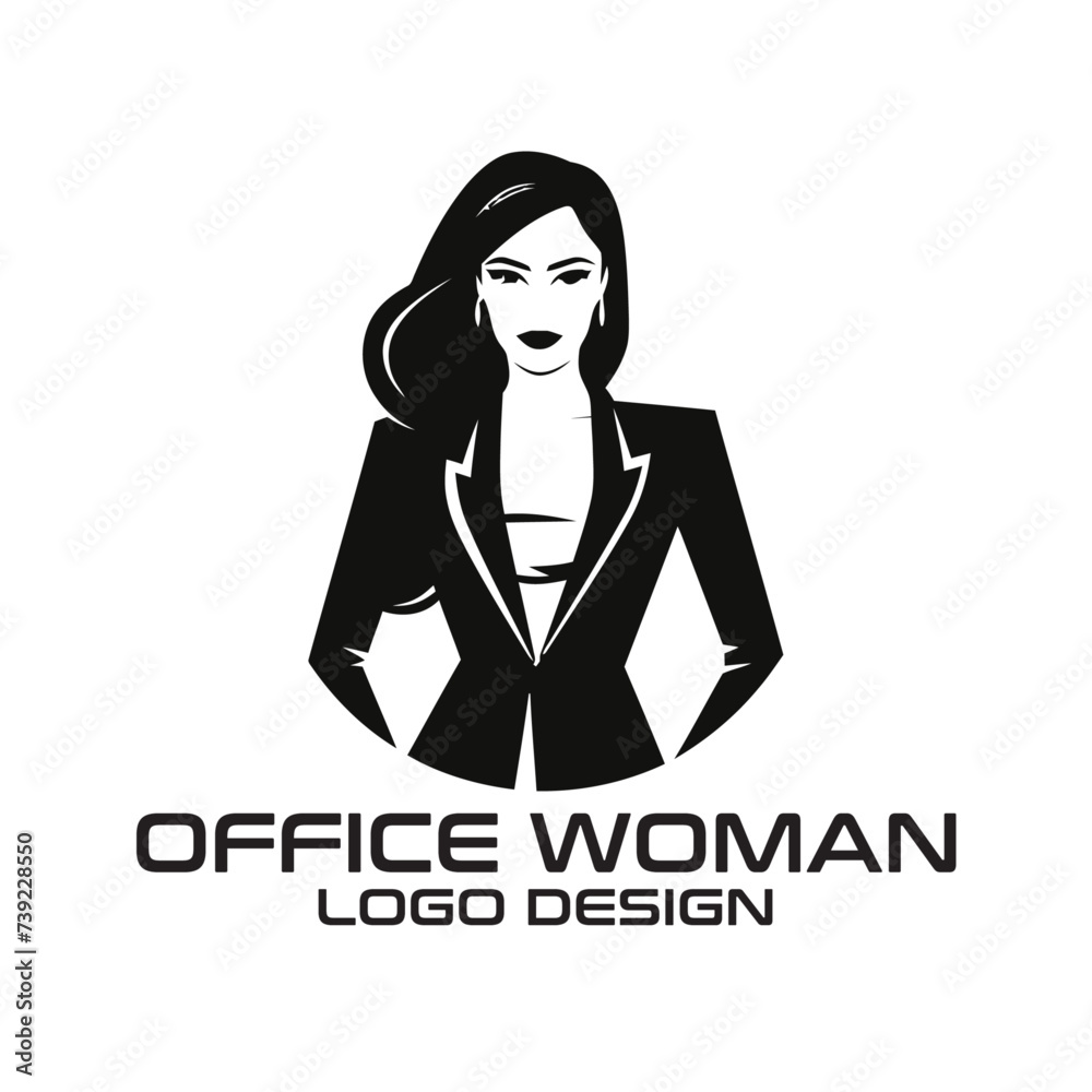 Office Woman Vector Logo Design Office Woman Vector Logo Design