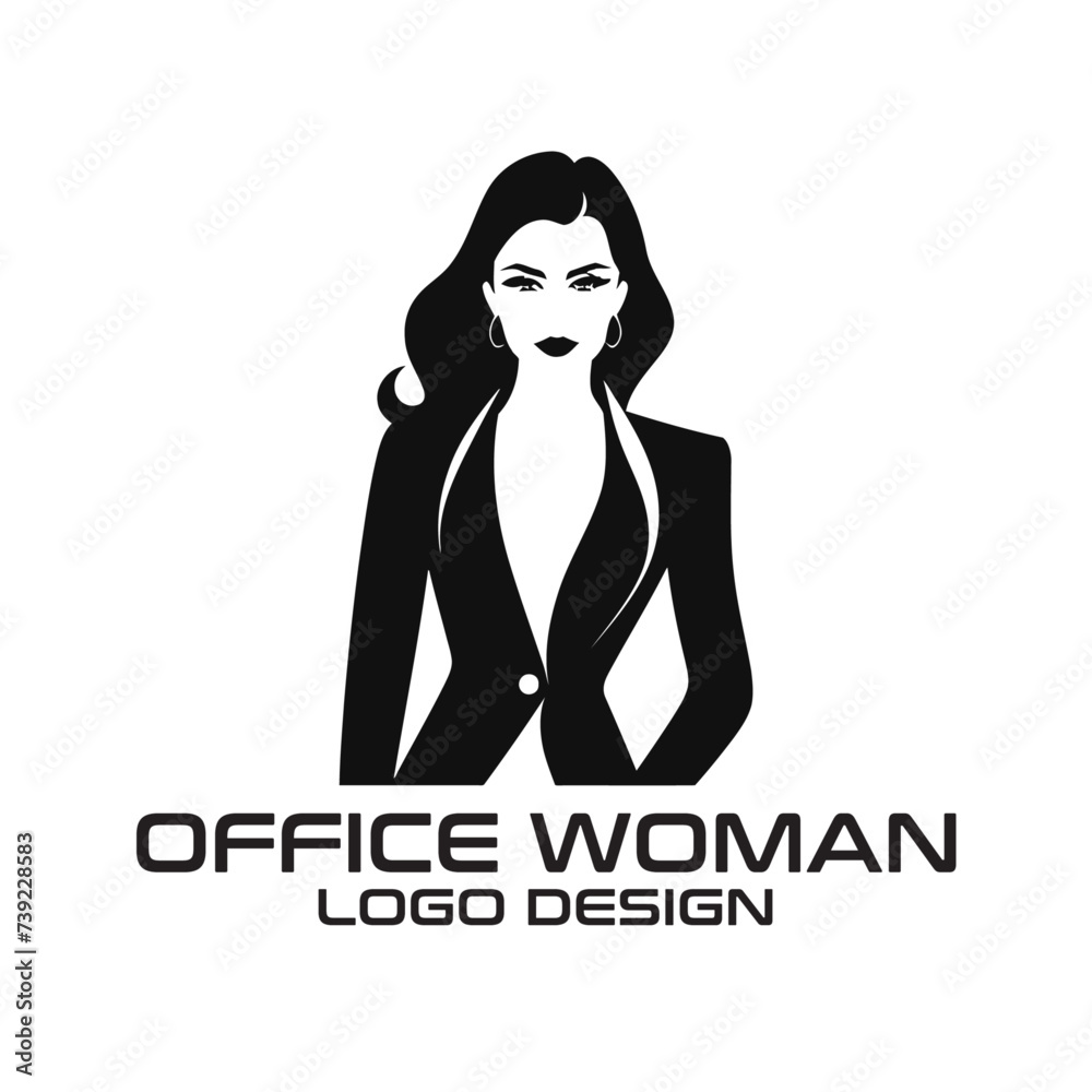 Office Woman Vector Logo Design Office Woman Vector Logo Design