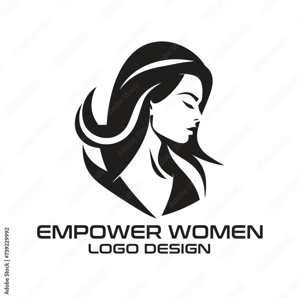 Empower Woman Vector Logo Design Empower Woman Vector Logo Design