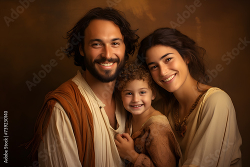 Egeotion Man, Woman, and Daughter Share Smiles and Embraces, Showcasing the Warmth of Togetherness.