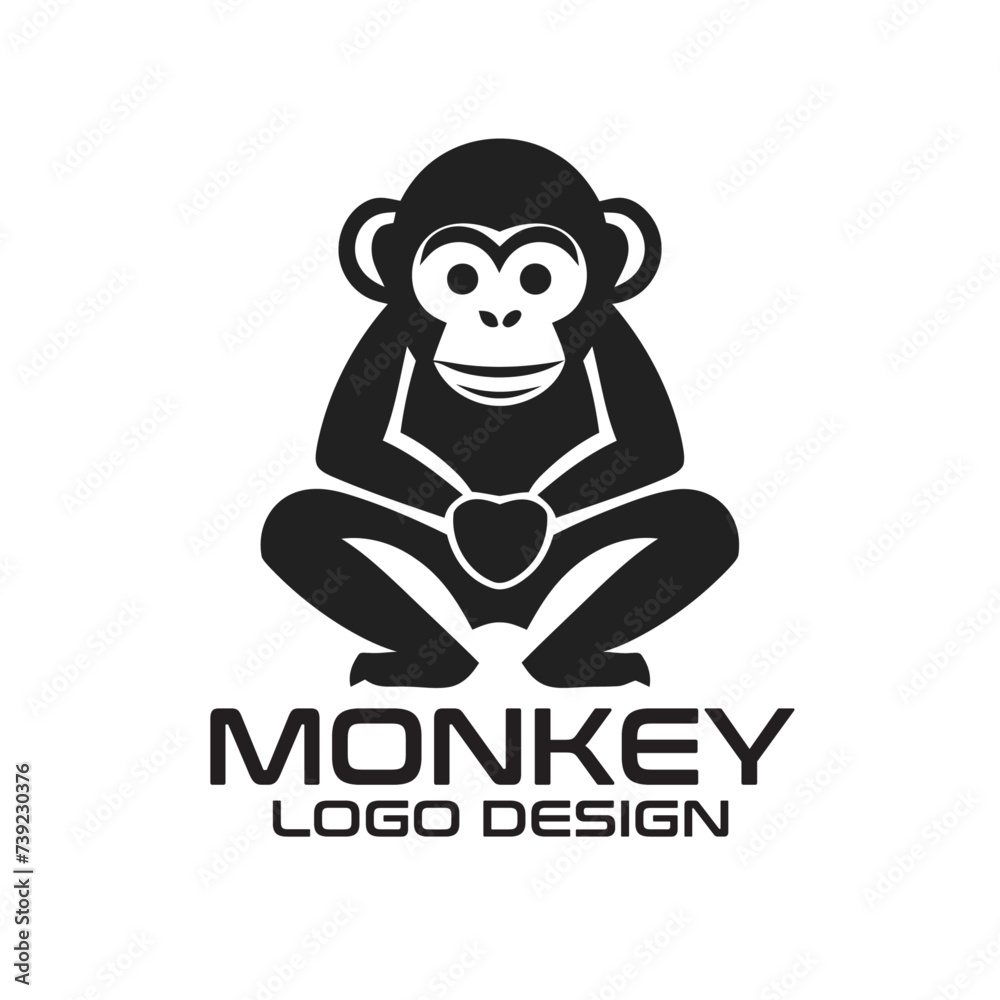 Monkey Vector Logo Design Monkey Vector Logo Design