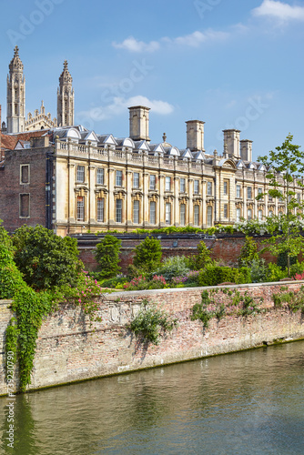 Clare's Old Court over the high side of river Cam. Cambridge. Cambridgeshire. United Kingdom