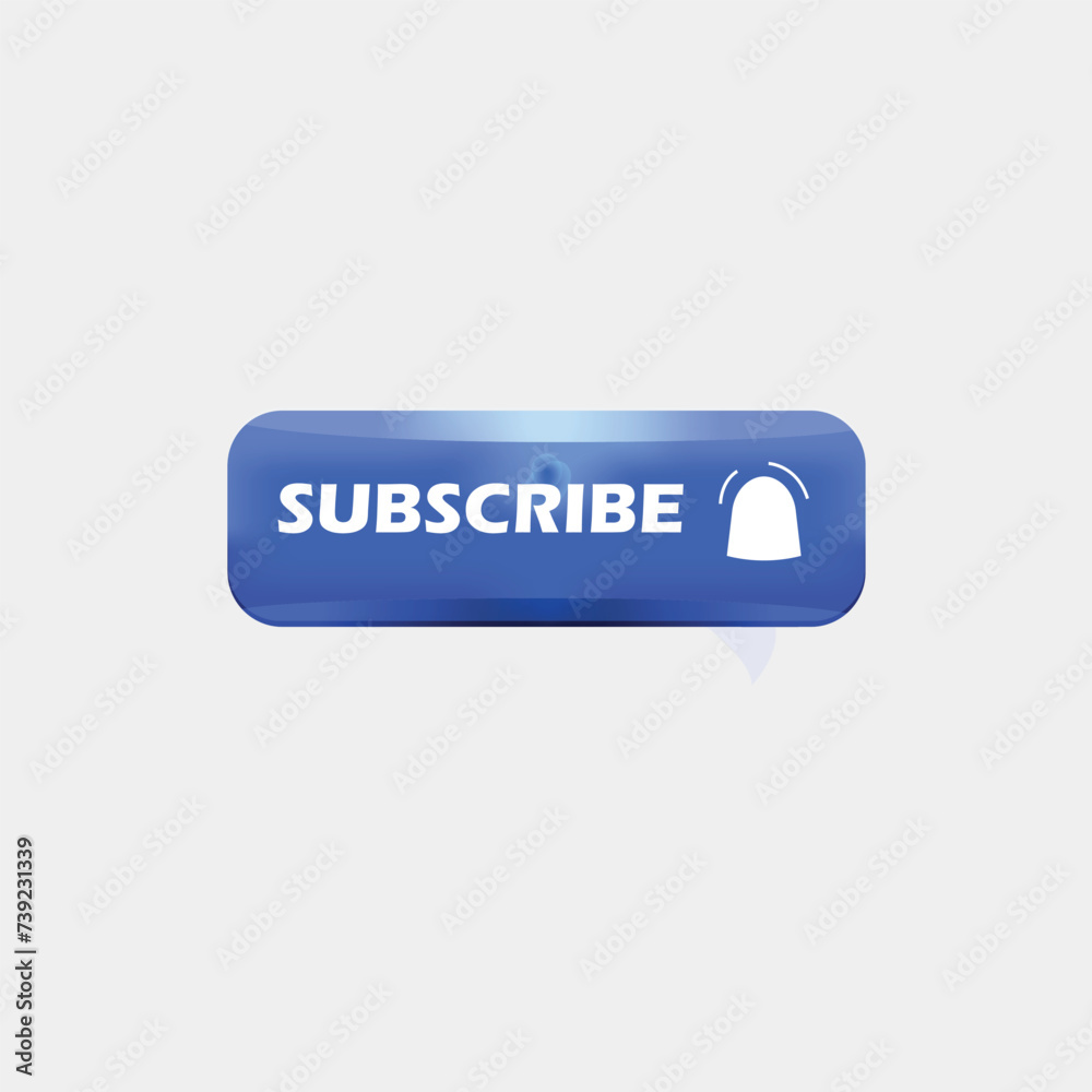 This is a subscribe button with a bell in blue. This is a subscribe button with a bell in blue.