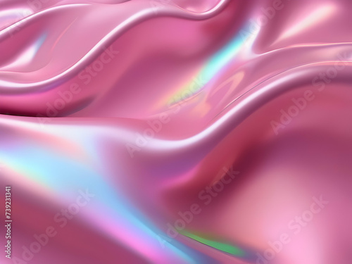 wavy pink color holographic background