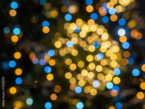 Abstract circular bokeh background of Christmaslight. New Year