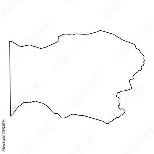 Wadi Fira Region map, administrative division of Chad. Vector illustration.