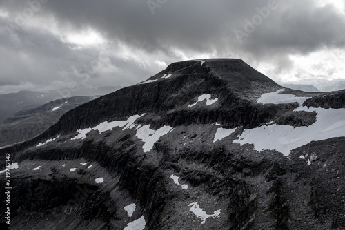 Trollhetta mountain in Norway. Dark mountain. photo