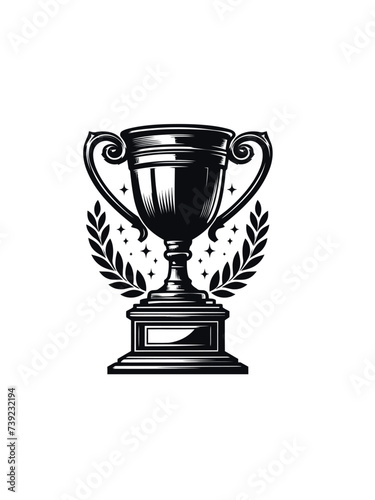 Champion's Glory: Trophy Cup Vector Artwork