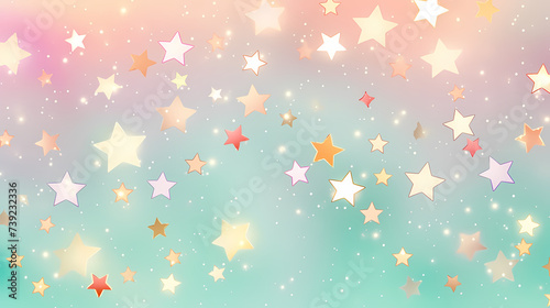 Fototapeta samoprzylepna Colorful cheerful rainbow stars background wallpaper children cartoon bedroom design