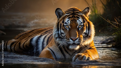 Bengal tiger walking in the jungle