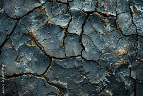 The rough and rugged cracked asphalt texture showcases natural wear, capturing the essence of street grunge