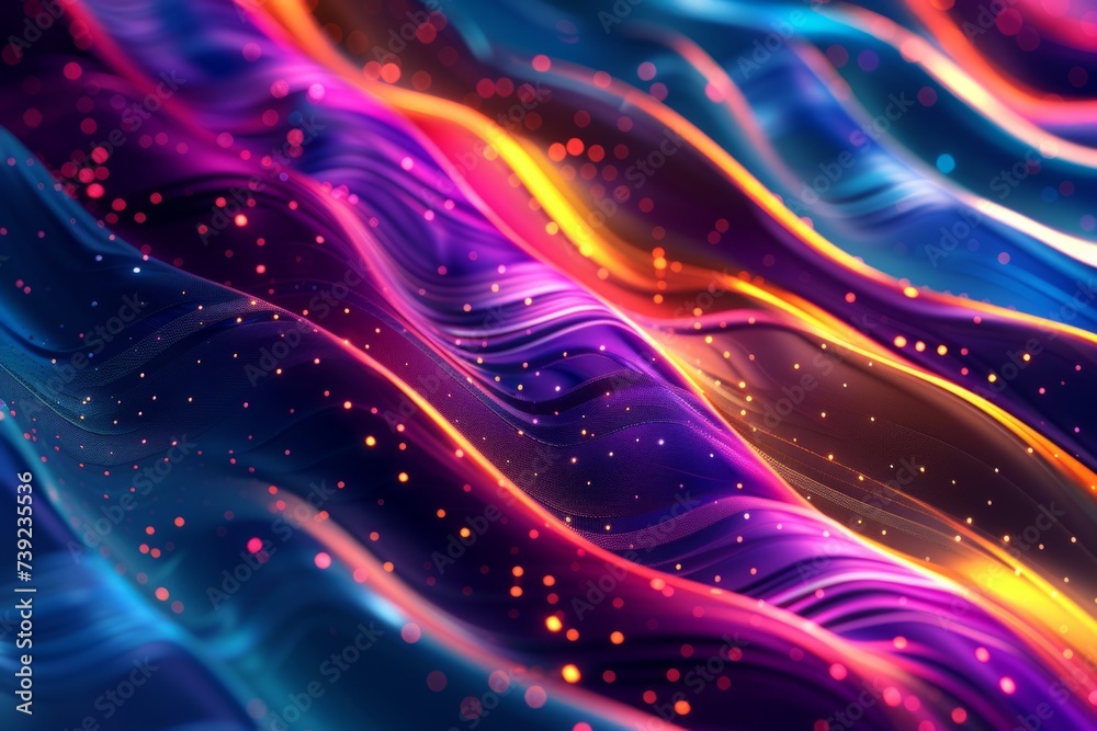 Fototapeta premium abstract wavy background with bright glowing lines. abstract background Programming for Primaries 
