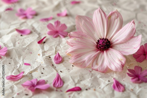 Embedded flower petals lend a delicate texture and natural beauty to this handmade paper