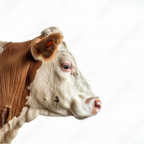 A cow isolated on white background.