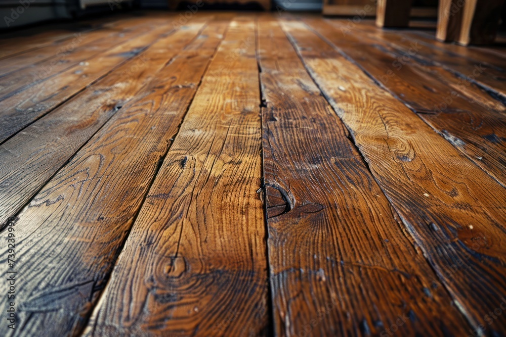 Knots and grains on these wooden floorboards provide a warm home texture and convey a lived-in feel Knots and grains on these wooden floorboards provide a warm home texture and convey a lived-in feel