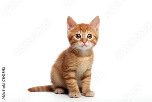 Cute kitten on light background