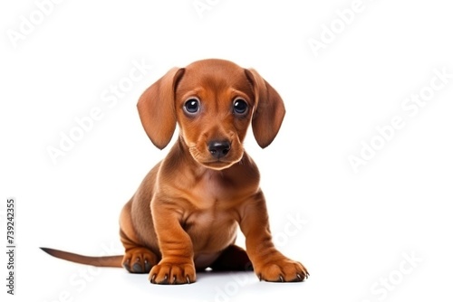 Cute dog on light background