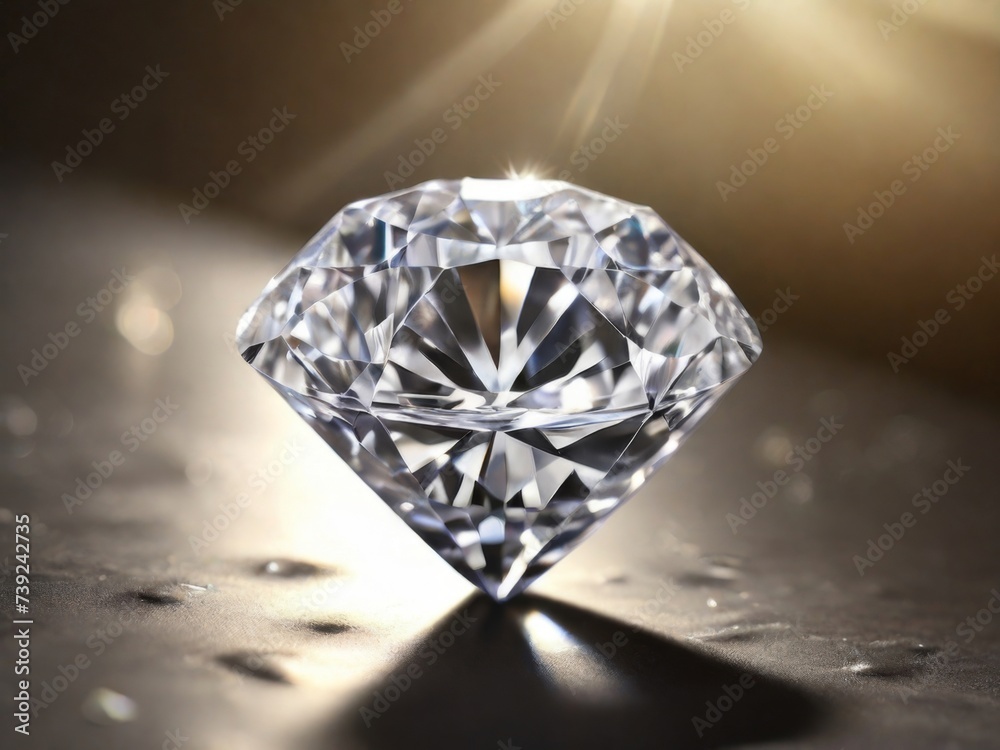 Diamond in natural sunlight, emphasizing its scintillating brilliance