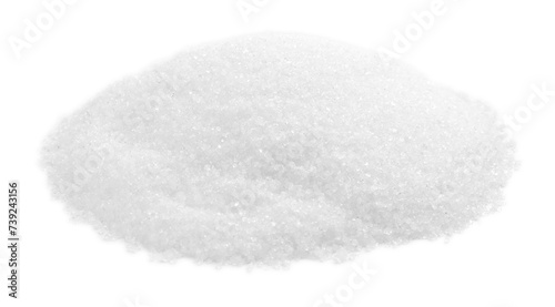 Pile of granulated sugar isolated on white