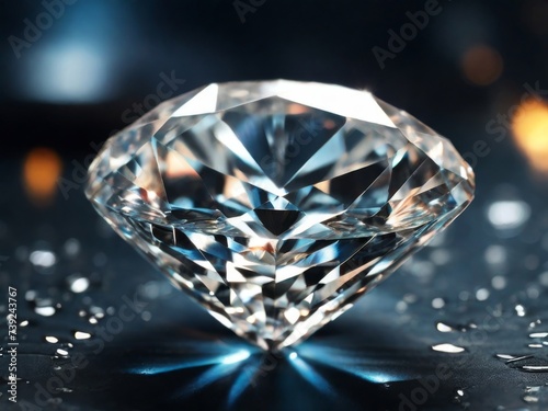 Diamond in natural sunlight  emphasizing its scintillating brilliance
