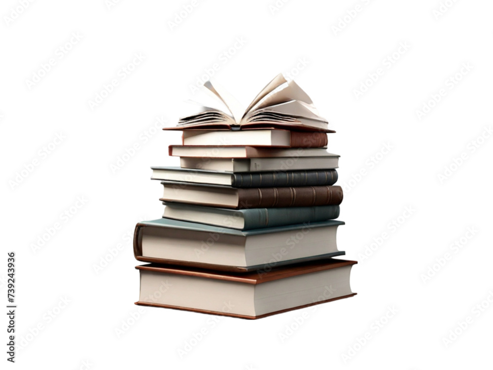 Stack of books 3D rendering png / transparent Stack of books 3D rendering png / transparent