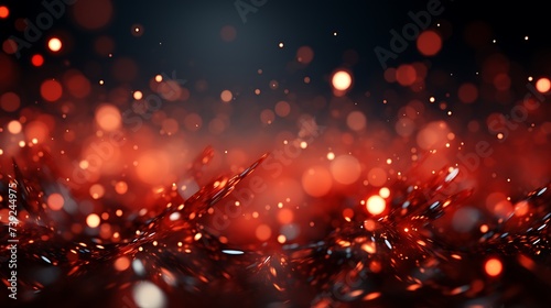 red glow particle abstract bokeh background isolated on white background