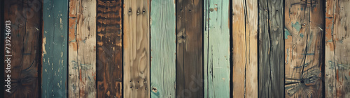 Vintage Veneer: Retro Colored Wooden Background