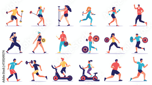 Healthy active lifestyle 2D vector isolated