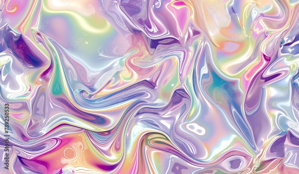 Abstract oil texture with metallic sheen and multicolored waves. The concept of modern art and design.