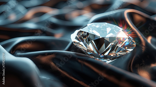 Diamond stone on a black texture background