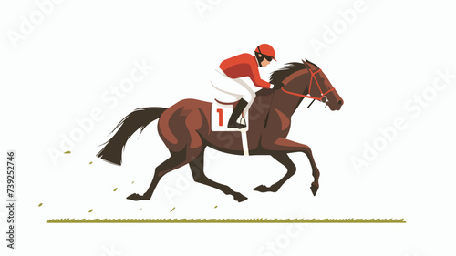 Horse jockey stick figure isolated web icon