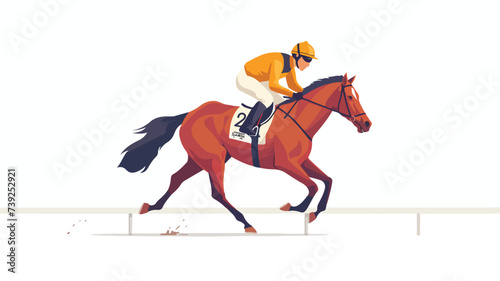 Horse jockey stick figure isolated web icon