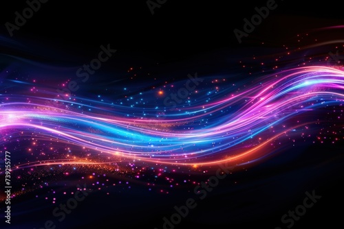 Futuristic technology background with glowing lines abstract illustration of speed and motion representing fast paced digital connectivity and data flow ideal for concepts to internet transportation