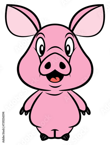 Adorable Piglet cartoon characters standing. Best for sticker, logo, and mascot with farm themes for kids