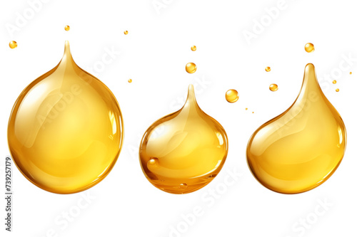 Drops of oil isolated on transparent background.
