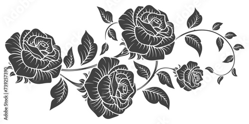 Rose flower stencil vector design