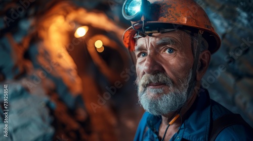 Miner Working Underground, mining gold