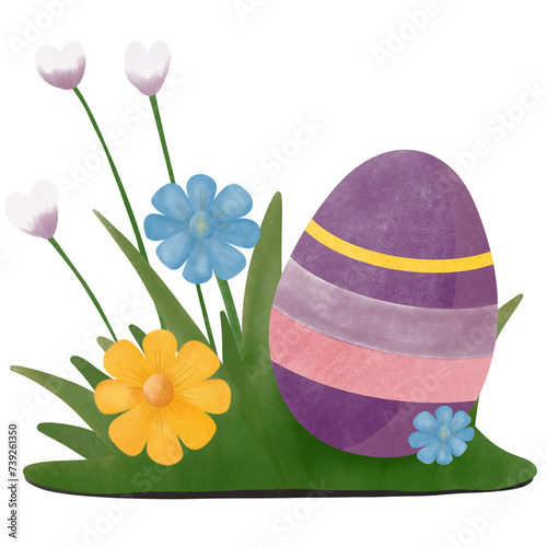 easter egg with flowers