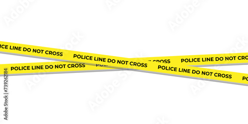 Police Yellow Stop Line on Transparent Background Decor Element