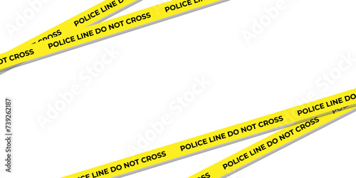 Abstract background with police yellow stop line on white background