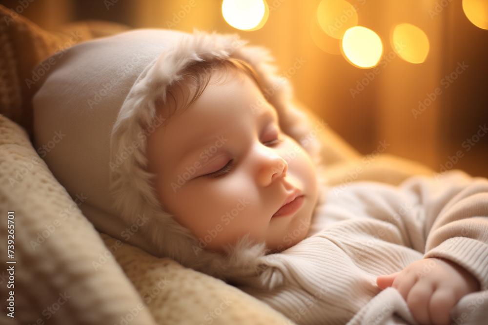 Cute little girl sleeping at home, close-up Cute little girl sleeping at home, close-up