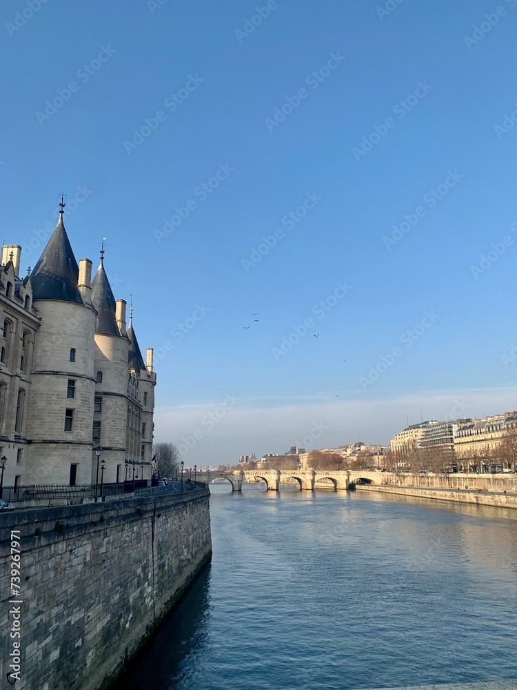 Obraz premium City, park, louvre, eiffel tower in Paris, France