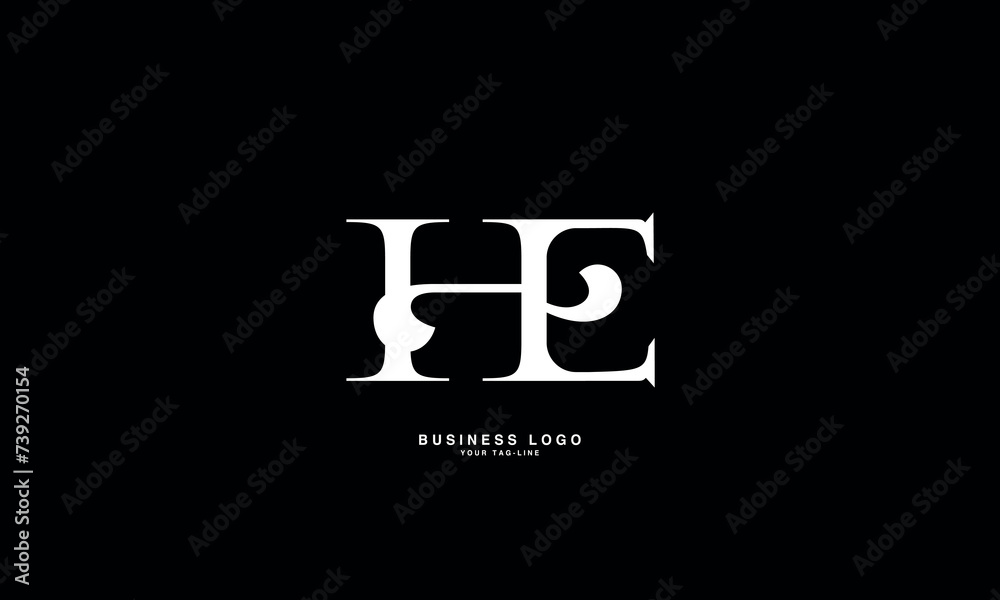 HE, EH, H, E, Abstract Letters Logo Monogram HE, EH, H, E, Abstract Letters Logo Monogram