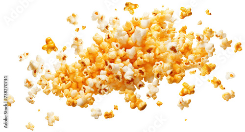 Flying delicious popcorn cut out