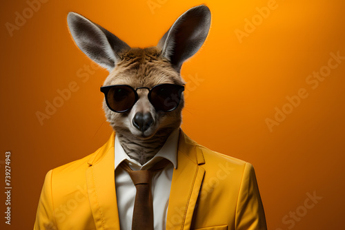 Kangaroo in Fashionable Outfit, Ideal for Dynamic and People-Oriented Marketing. © ShadowHero